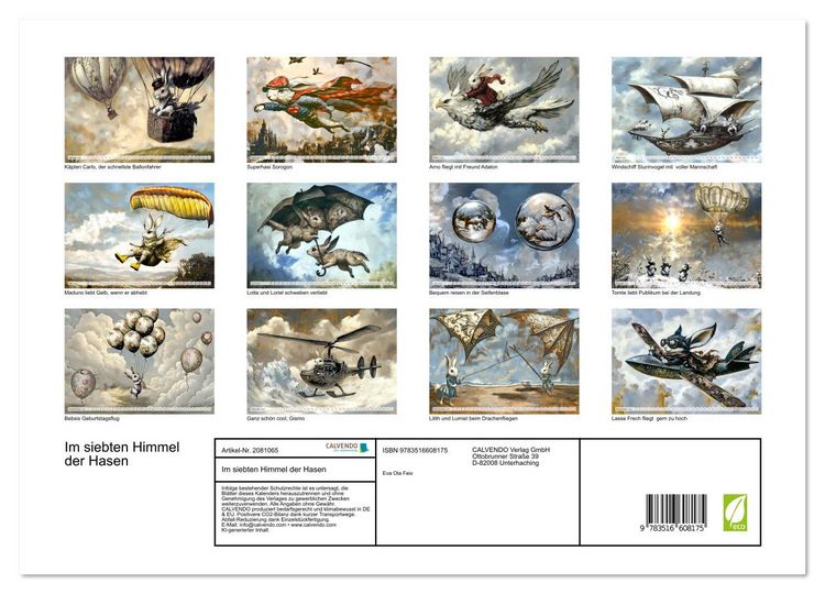 Produktbild: Im siebten Himmel der Hasen (hochwertiger Premium Wandkalender 2026 DIN A2 quer), Kunstdruck in Hochglanz