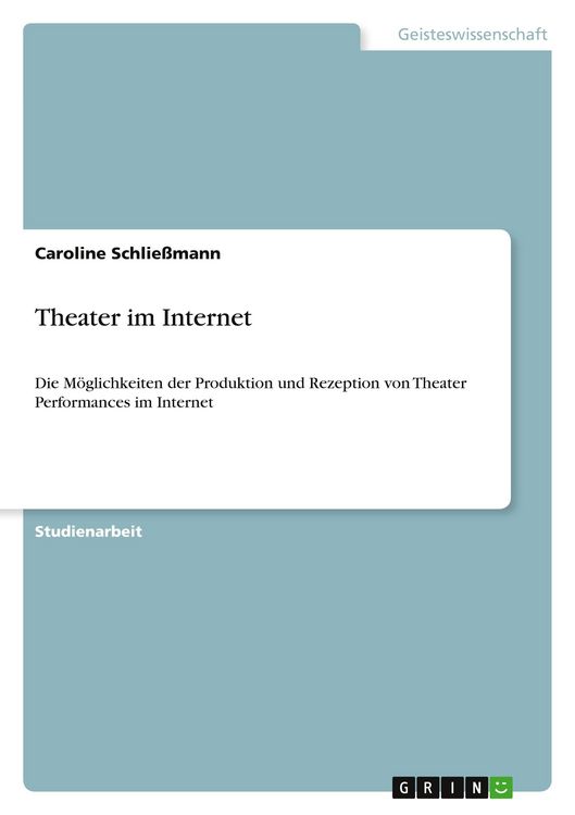 Produktbild: Theater im Internet