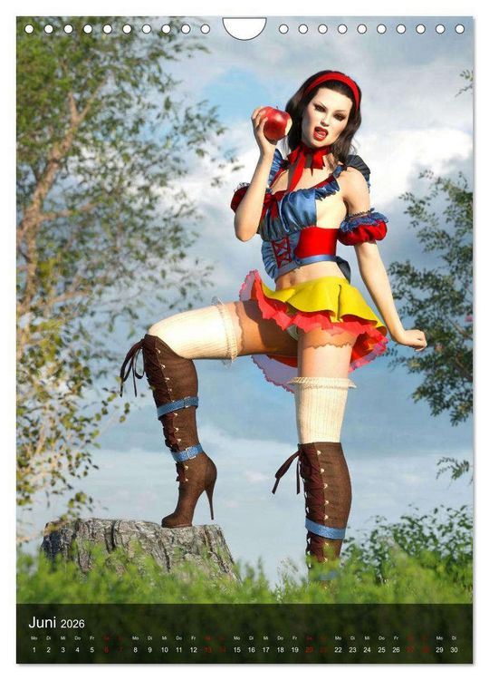 Produktbild: M&auml;rchenhafte Pin Ups (Wandkalender 2026 DIN A4 hoch), CALVENDO Monatskalender