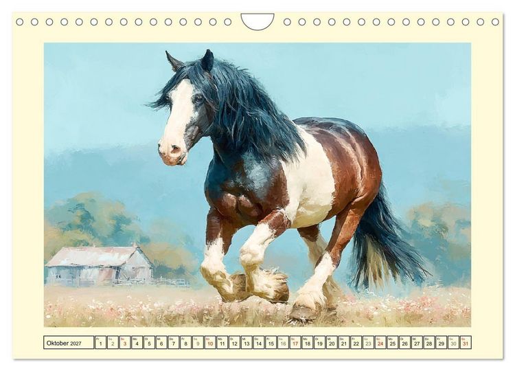 Produktbild: Starke Pferde. Imposante Kaltbl&uuml;ter auf dem Farmland (Wandkalender 2027 DIN A4 quer), CALVENDO Monatskalender