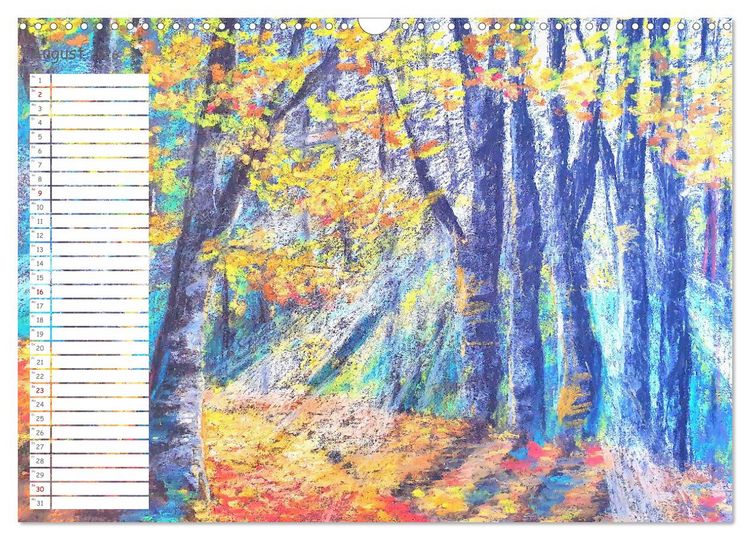 Produktbild: Gemalte Herbsttr&auml;ume - Eine malerische Reise in bunte Herbstlandschaften (Wandkalender 2026 DIN A3 quer), CALVENDO Monatskalender