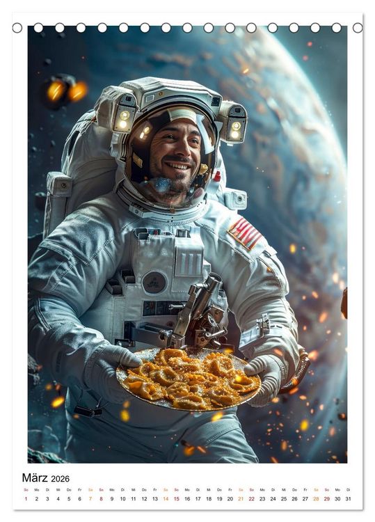 Produktbild: Astronauten - viel los im All (Tischkalender 2026 DIN A5 hoch), CALVENDO Monatskalender