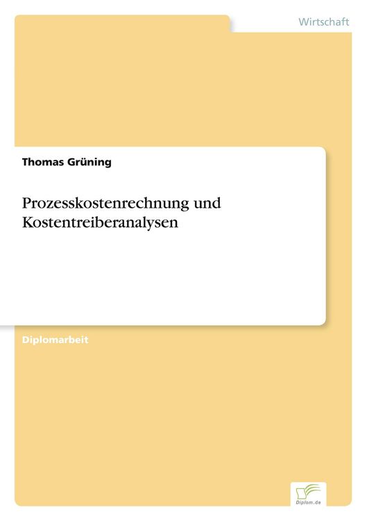 Produktbild: Prozesskostenrechnung und Kostentreiberanalysen