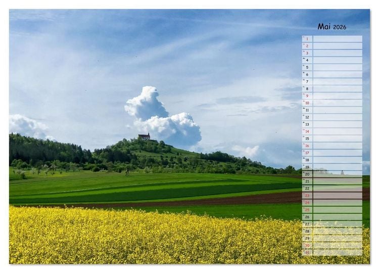 Produktbild: Rund um die Wurmlinger Kapelle (Wandkalender 2026 DIN A4 quer), CALVENDO Monatskalender