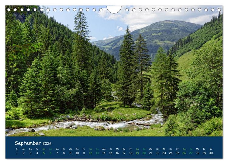 Produktbild: Bergwelt Hohe Tauern - Wandergenuss in alpiner Landschaft (Wandkalender 2026 DIN A4 quer), CALVENDO Monatskalender