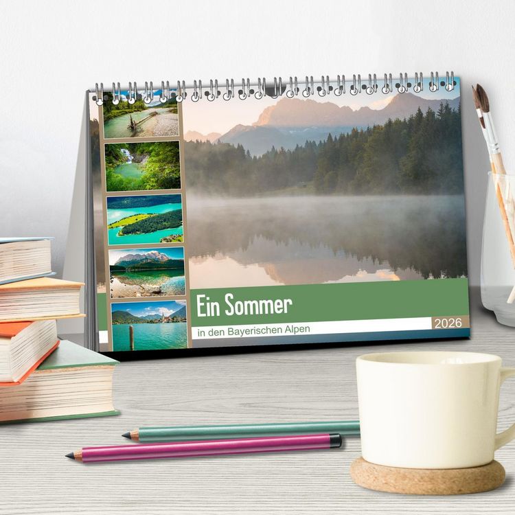 Produktbild: Ein Sommer in den Bayerischen Alpen (Tischkalender 2026 DIN A5 quer), CALVENDO Monatskalender