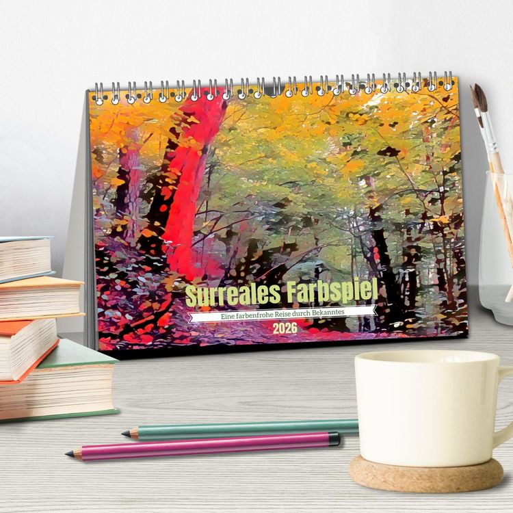 Produktbild: Surreales Farbspiel (Tischkalender 2026 DIN A5 quer), CALVENDO Monatskalender