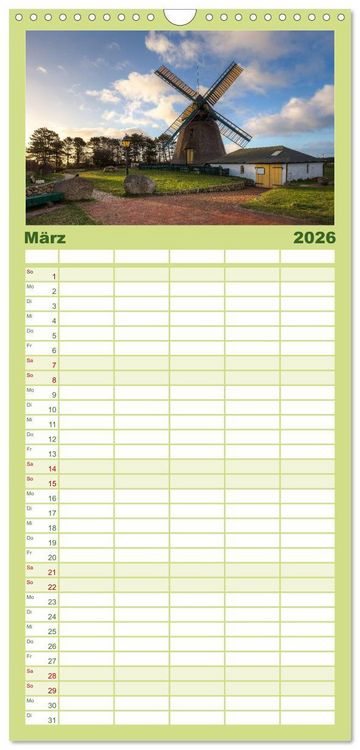 Produktbild: Familienplaner 2026 - Amrum - Eine farbenfrohe Insellandschaft mit 5 Spalten (Wandkalender, 21 x 45 cm) CALVENDO