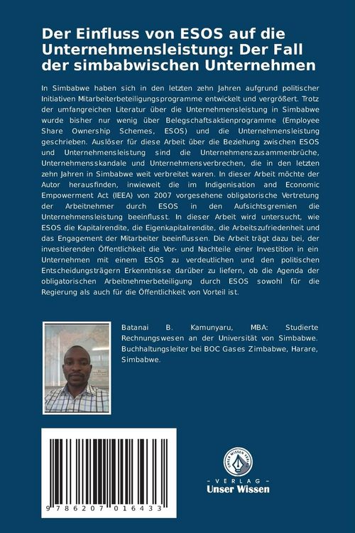 Produktbild: Der Einfluss von ESOS auf die Unternehmensleistung: Der Fall der simbabwischen Unternehmen