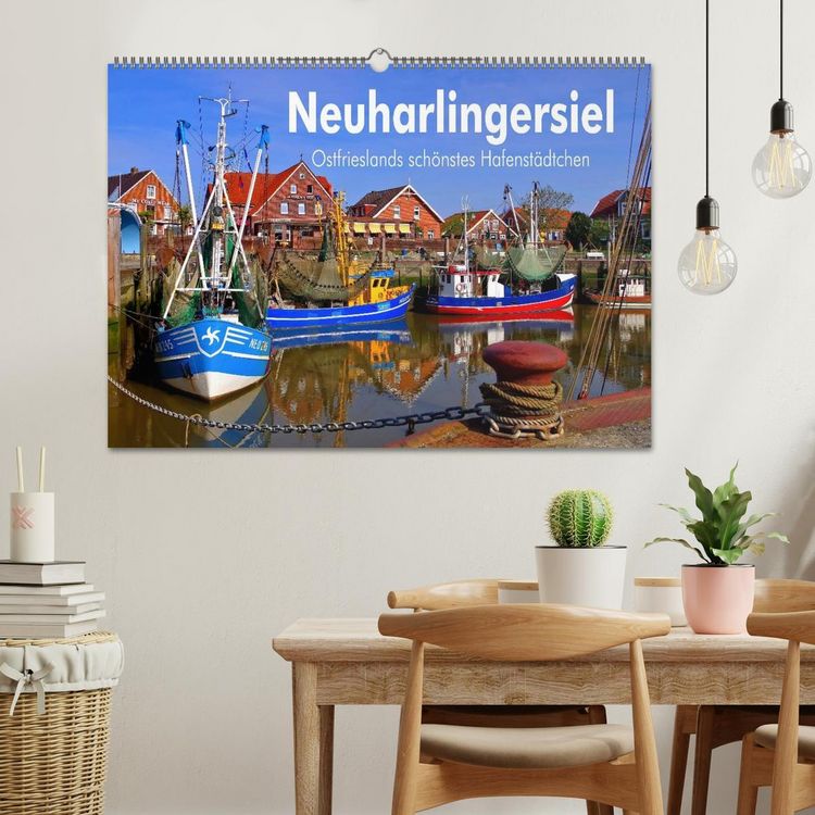 Produktbild: Neuharlingersiel - Ostfrieslands sch&ouml;nstes Hafenst&auml;dtchen (Wandkalender 2026 DIN A2 quer), CALVENDO Monatskalender