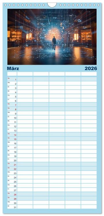 Produktbild: Familienplaner 2026 - Universum der Wissenschaften mit 5 Spalten (Wandkalender, 21 x 45 cm) CALVENDO