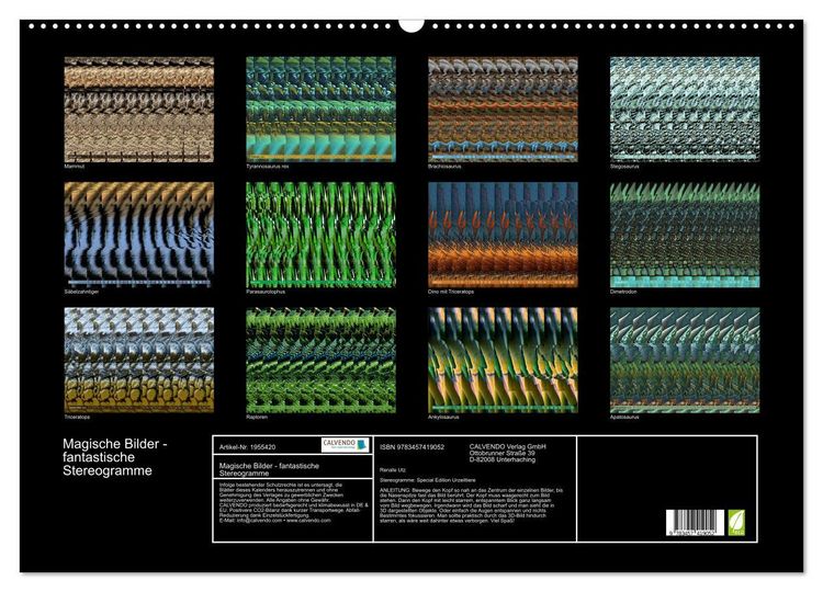 Produktbild: Magische Bilder - fantastische Stereogramme (Wandkalender 2026 DIN A2 quer), CALVENDO Monatskalender