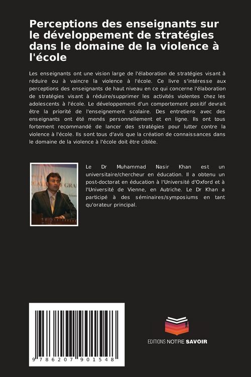 Produktbild: Perceptions des enseignants sur le d&eacute;veloppement de strat&eacute;gies dans le domaine de la violence &agrave; l'&eacute;cole