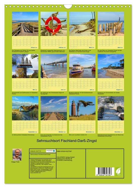 Produktbild: Sehnsuchtsort Fischland-Dar&szlig;-Zingst (Wandkalender 2026 DIN A3 hoch), CALVENDO Monatskalender