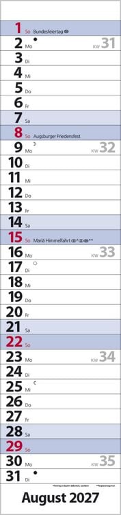 Produktbild: Streifenplaner Compact Blau 2027