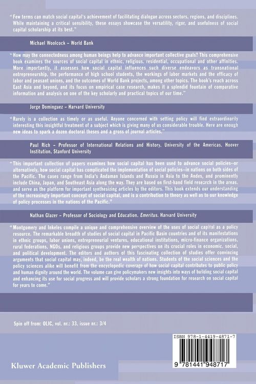 Produktbild: Social Capital as a Policy Resource