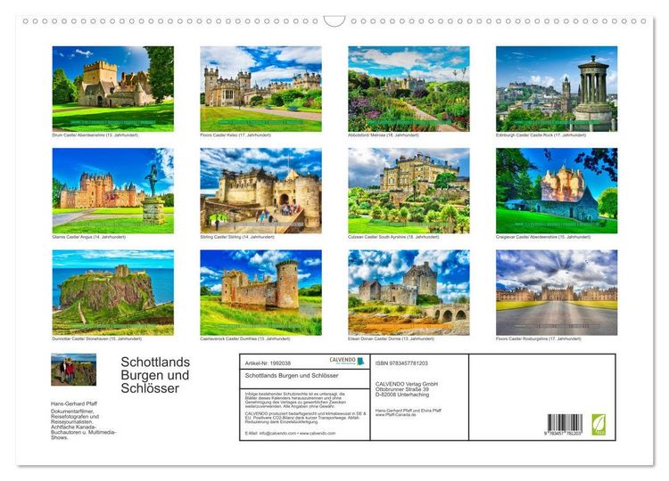 Produktbild: Schottlands Burgen und Schl&ouml;sser (Wandkalender 2026 DIN A2 quer), CALVENDO Monatskalender