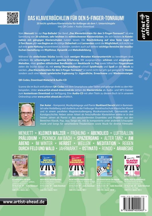 Produktbild: Das Klavierb&uuml;chlein f&uuml;r den 5-Finger-Tonraum