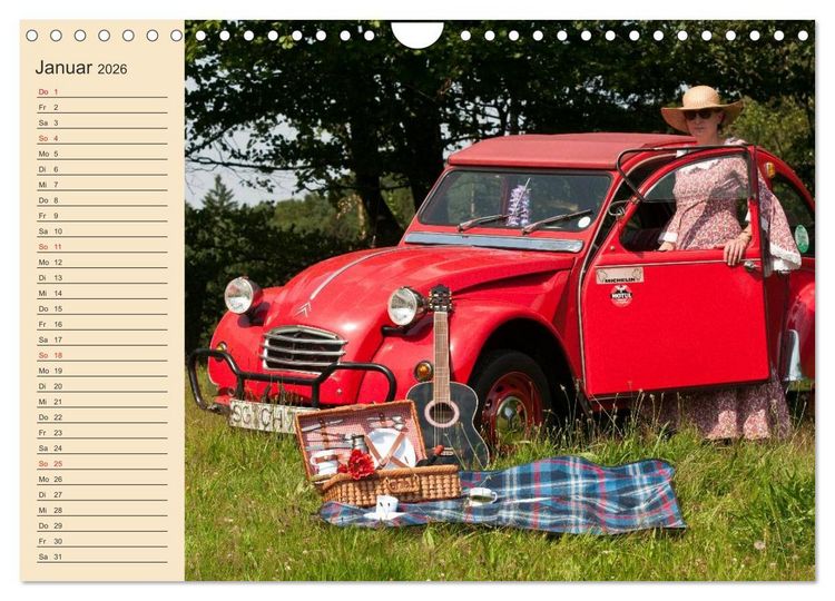 Produktbild: Citro&euml;n 2CV - Ente rot (Wandkalender 2026 DIN A4 quer), CALVENDO Monatskalender