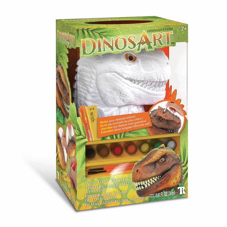 Produktbild: Eine T-Rex Spardose zum individuellen Bemalen und Verzieren! Der Tyrannosaurus wird das Geld oder die W&uuml;nsche sicher aufbewahren!