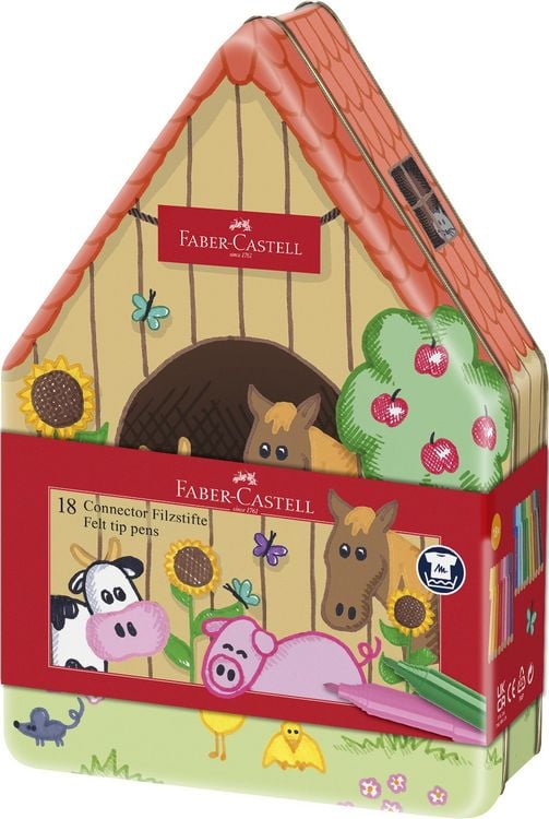 Produktbild: Faber-Castell Filzstifte Connector Bauernhof 18er Set