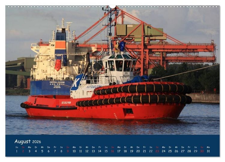 Produktbild: Schlepper im Hamburger Hafen (hochwertiger Premium Wandkalender 2026 DIN A2 quer), Kunstdruck in Hochglanz