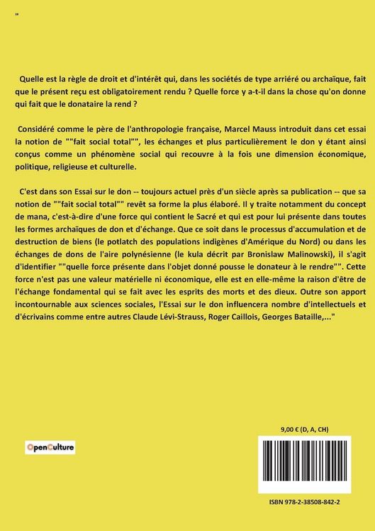 Produktbild: Essai sur le don