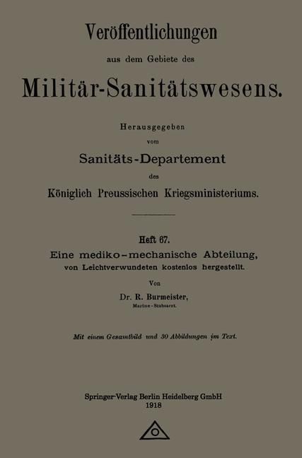 Produktbild: Eine mediko-mechanische Abteilung, von Leichtverwundeten kostenlos hergestellt