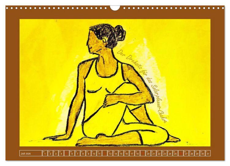 Produktbild: Farbige Yoga Kraftwelt - Yoga Asanas f&uuml;r die Chakren (Wandkalender 2026 DIN A3 quer), CALVENDO Monatskalender