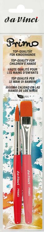 Produktbild: da Vinci Pinselset PRIMO Mal-Lernpinsel rot, rund und flach, 2er Set