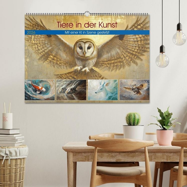 Produktbild: Tiere in der Kunst (Wandkalender 2026 DIN A2 quer), CALVENDO Monatskalender
