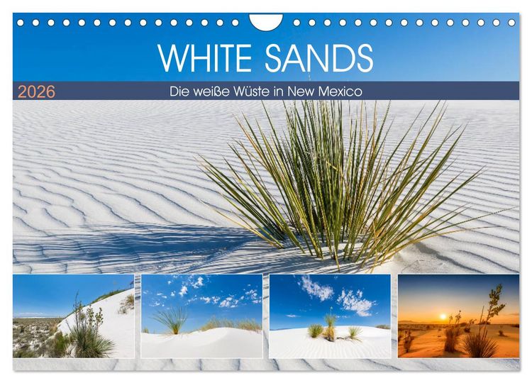 Produktbild: WHITE SANDS Die wei&szlig;e W&uuml;ste in New Mexico (Wandkalender 2026 DIN A4 quer), CALVENDO Monatskalender