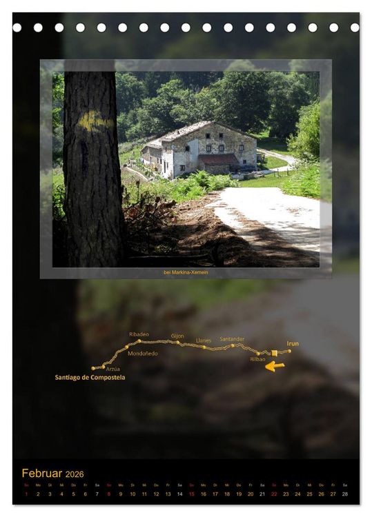 Produktbild: Camino del Norte (Tischkalender 2026 DIN A5 hoch), CALVENDO Monatskalender