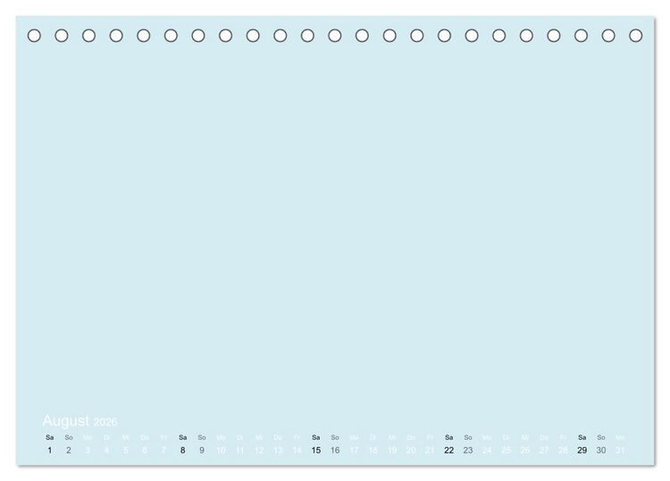 Produktbild: Bastelkalender - hell Blau (Tischkalender 2026 DIN A5 quer), CALVENDO Monatskalender