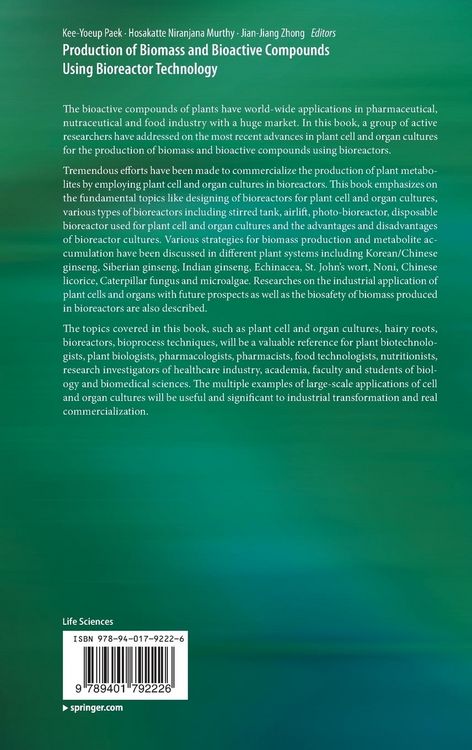 Produktbild: Production of Biomass and Bioactive Compounds Using Bioreactor Technology