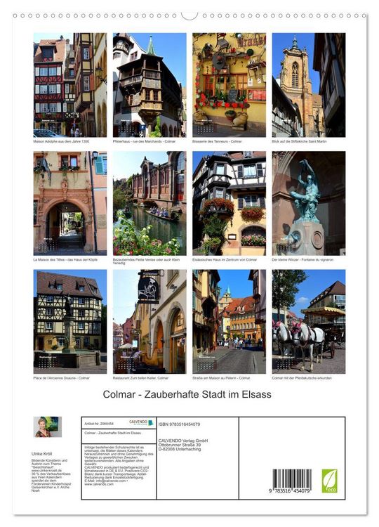 Produktbild: Colmar - Zauberhafte Stadt im Elsass (hochwertiger Premium Wandkalender 2026 DIN A2 hoch), Kunstdruck in Hochglanz