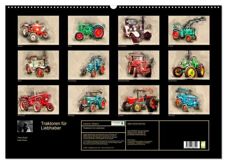 Produktbild: Traktoren f&uuml;r Liebhaber (Wandkalender 2026 DIN A2 quer), CALVENDO Monatskalender