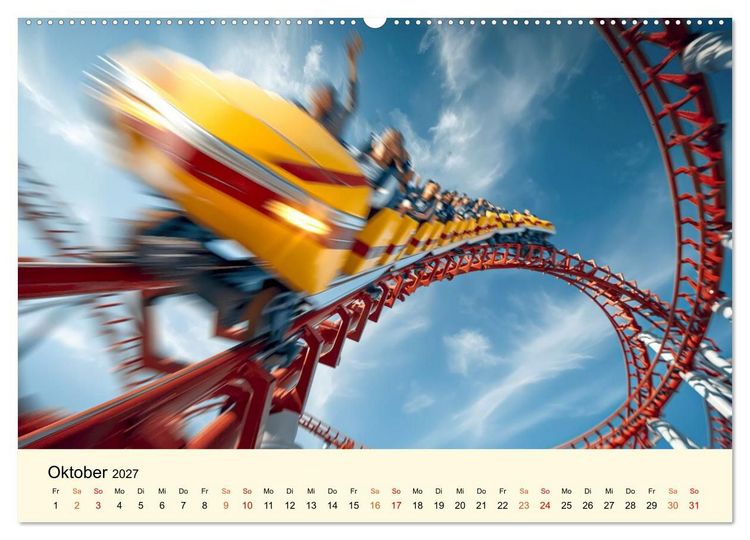 Produktbild: Achterbahn - High Tech, High Speed, High Thrill (hochwertiger Premium Wandkalender 2027 DIN A2 quer), Kunstdruck in Hochglanz