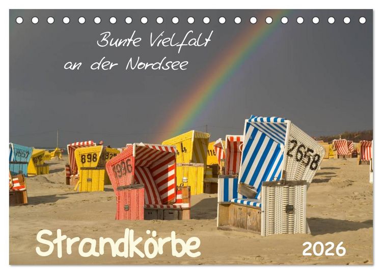 Produktbild: Strandk&ouml;rbe &ndash; bunte Vielfalt an der Nordsee (Tischkalender 2026 DIN A5 quer), CALVENDO Monatskalender