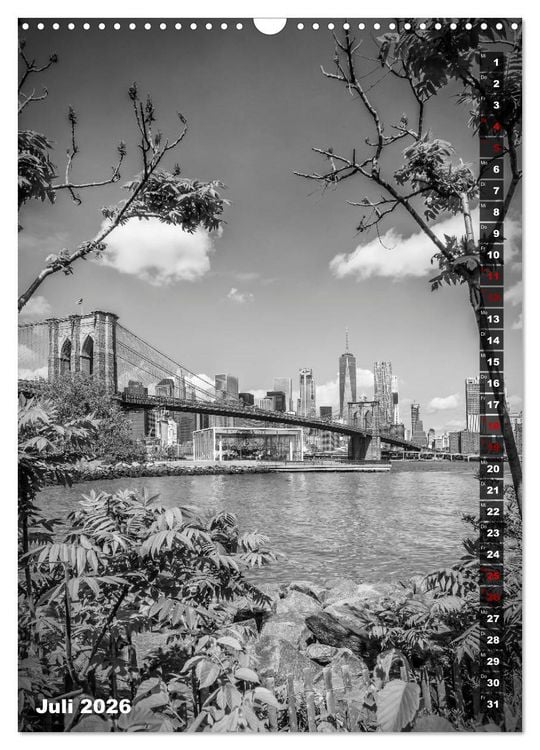Produktbild: NEW YORK CITY Monochrome Stadtansichten (Wandkalender 2026 DIN A3 hoch), CALVENDO Monatskalender