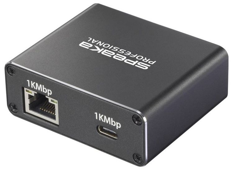 Produktbild: SpeaKa Professional SP-GNS-190 Splitter 1+1 Port RJ45, USB-C&reg; 1 GBit/s USB-Stromversorgung