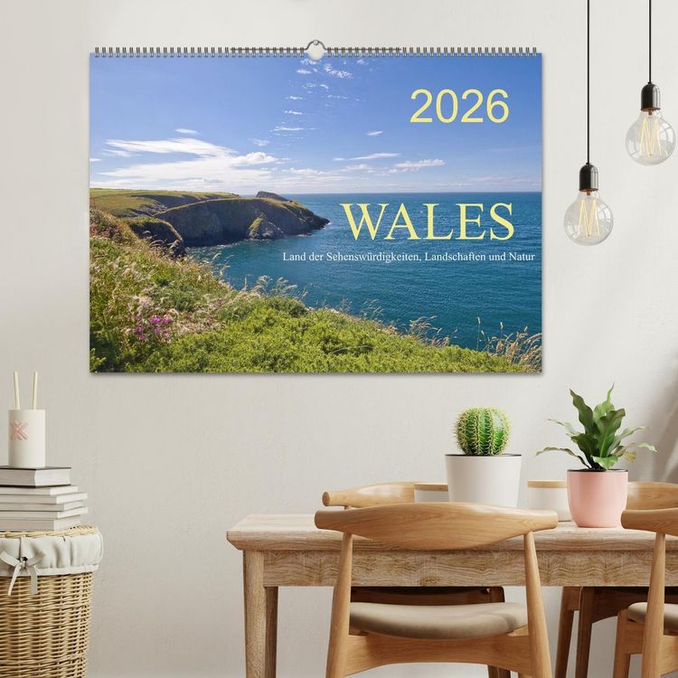 Produktbild: Wales Land der Sehensw&uuml;rdigkeiten, Landschaften und Natur (Wandkalender 2026 DIN A2 quer), CALVENDO Monatskalender
