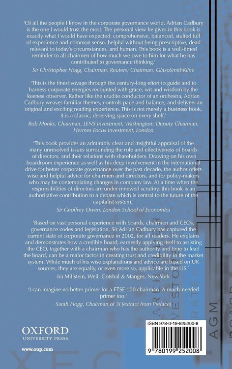 Produktbild: Corporate Governance and Chairmanship
