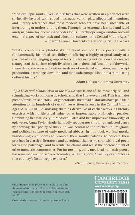 Produktbild: Epic Lives and Monasticism in the Middle Ages, 800-1050