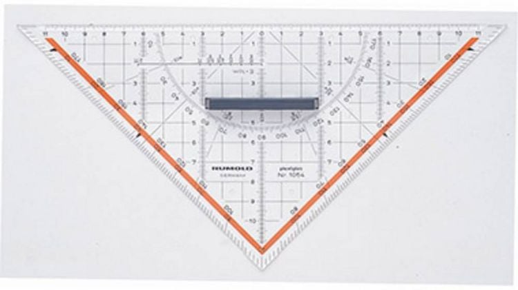 Produktbild: Rumold Geometriedreieck 1054 Transparent L&auml;nge der Hypotenuse: 25cm