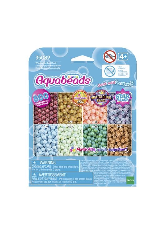 Produktbild: Aquabeads 35089 - Aquarellperlen, 800 Bastelperlen in 8 Aquarellfarben, Nachf&uuml;llset