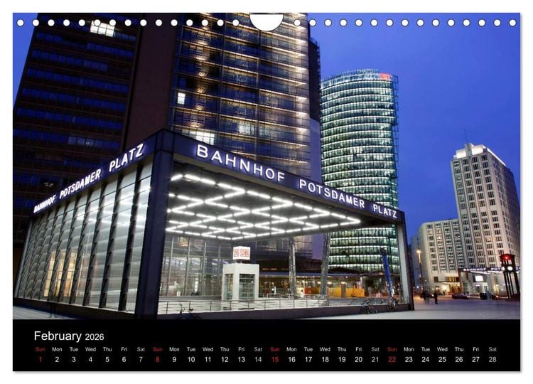 Produktbild: Evening Walk through Berlin (Wall Calendar 2026 DIN A4 landscape), CALVENDO 12 Month Wall Calendar