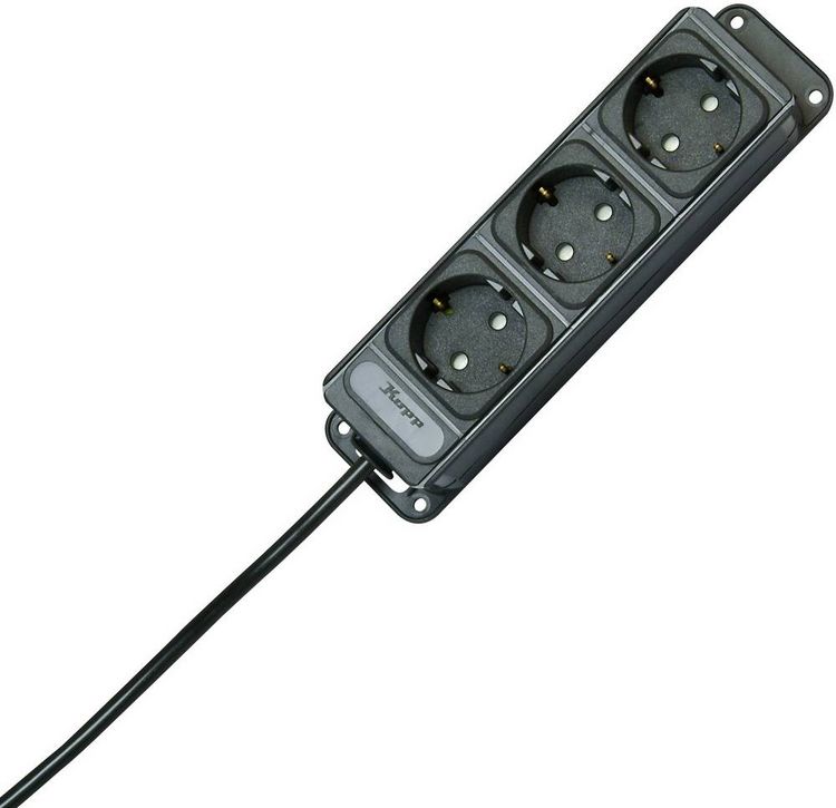Produktbild: Kopp 127015013 Steckdosenleiste 3fach Anthrazit Schutzkontakt 1St.