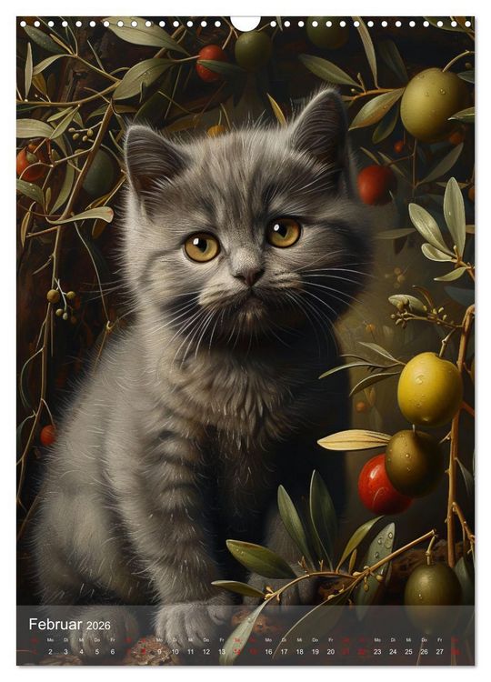 Produktbild: Katzen Kunstillustrationen (Wandkalender 2026 DIN A3 hoch), CALVENDO Monatskalender
