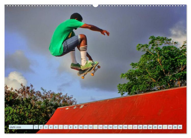Produktbild: Skateboarding - nichts f&uuml;r Weicheier (hochwertiger Premium Wandkalender 2026 DIN A2 quer), Kunstdruck in Hochglanz